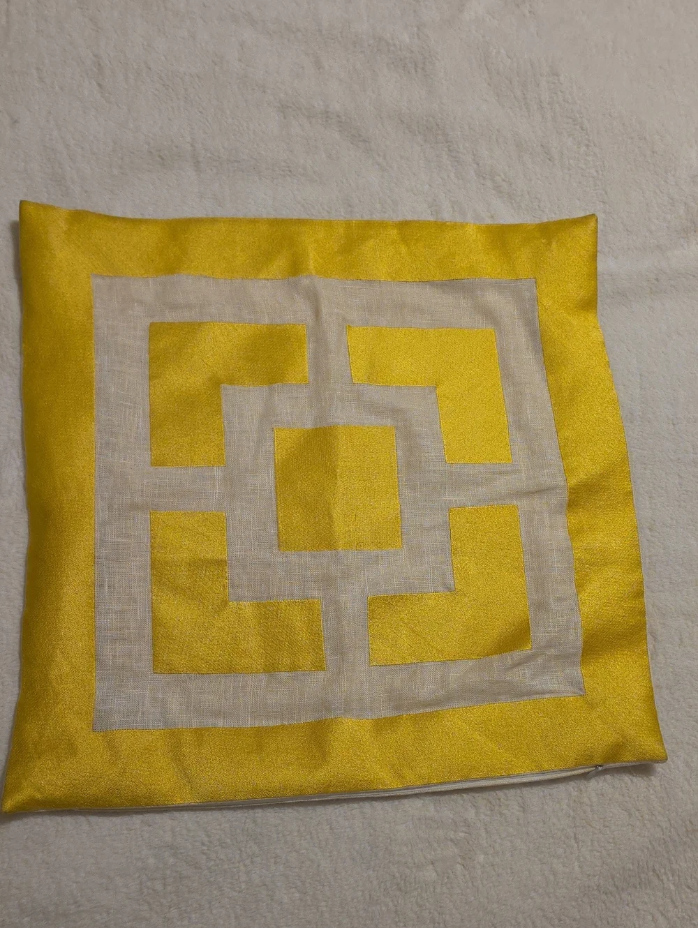 Trina Turk Palm Springs Block Gold Embroidered Pillow Case 100% linen
